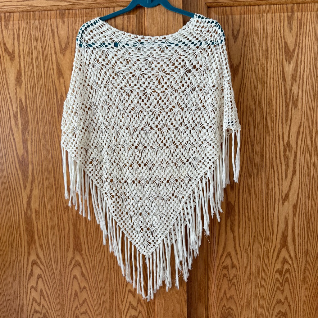 Boutique Crochet Fringe Poncho